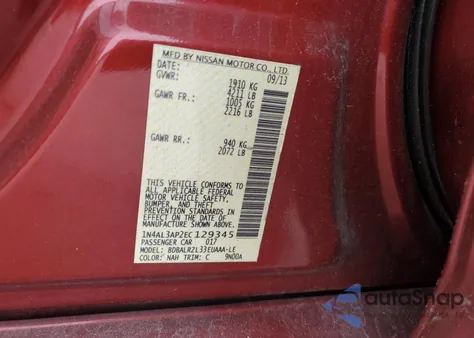 2014 Nissan Altima 2.5 z USA, uszkodzony, nr VIN 1N4AL3AP2EC129345